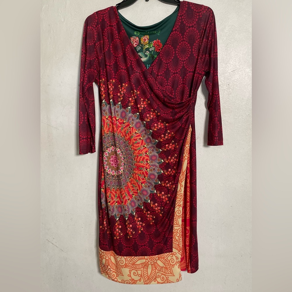 Desigual Multicolor Wrap Midi Dress